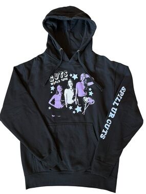 Olivia Rodrigo GUTS Tour Hoodie Black Purple Graphic Concert Merch Medium